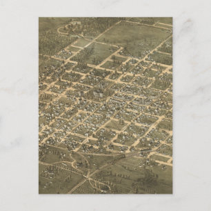 Vintage Pictorial Map of Raleigh NC (1872) Postcard