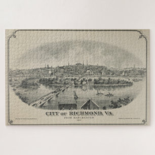 Vintage Pictorial Map of Richmond VA (1876) Jigsaw Puzzle
