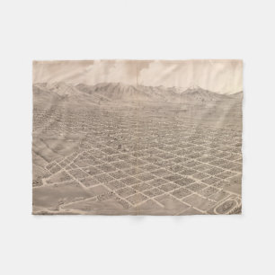 Vintage Pictorial Map of Salt Lake City (1875) Fleece Blanket