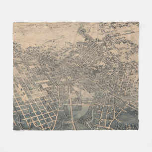 Vintage Pictorial Map of San Antonio TX (1886) Fleece Blanket