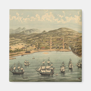 Vintage Pictorial Map of San Francisco (1884) Magnet