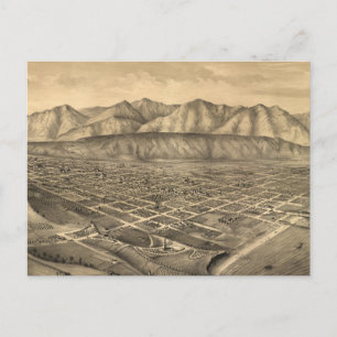 Vintage Pictorial Map of Santa Barbara CA (1877) Postcard