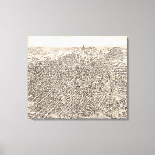 Vintage Pictorial Map of Springfield Ohio (1884) Canvas Print