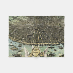 Vintage Pictorial Map of St. Louis (1896) Fleece Blanket
