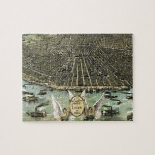 Vintage Pictorial Map of St. Louis (1896) Jigsaw Puzzle