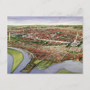 Vintage Pictorial Map of Washington D.C. (1901) Postcard