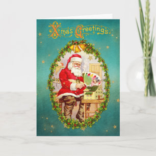 Vintage picture of Christmas and New Year Holiday Card