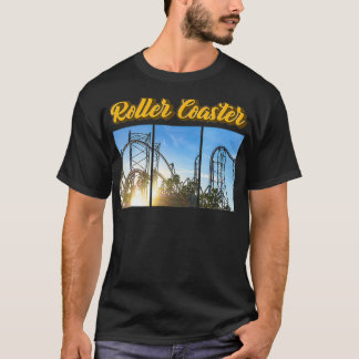 Vintage Picture Of Roller Coaster In Sunset Retro  T-Shirt