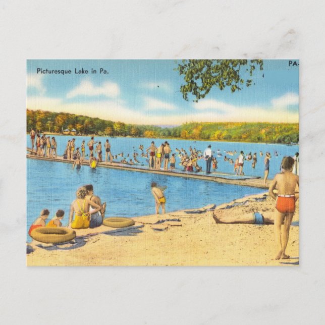 Vintage Picturesque Lake in Pennsylvania Postcard (Front)