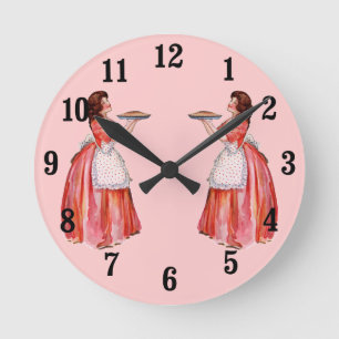 Vintage Pie-maker Round Clock