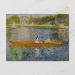 Vintage Pierre Auguste Renoir Boating on the Seine Postcard