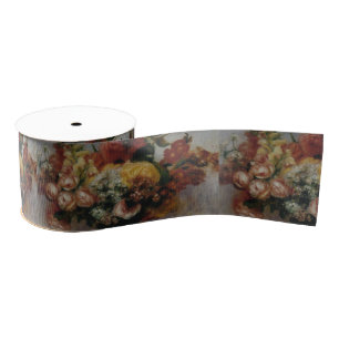 Vintage Pierre Auguste Renoir Flowers in a Vase Grosgrain Ribbon