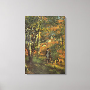 Vintage Pierre Auguste Renoir Hunting in the Fores Canvas Print