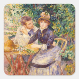 Vintage Pierre Auguste Renoir In The Garden Square Sticker