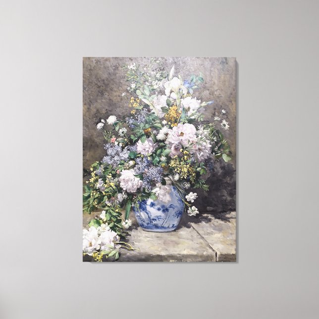 Vintage Pierre Auguste Renoir Spring Bouquet  Canvas Print (Front)