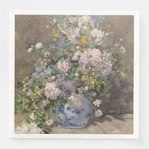 Vintage Pierre Auguste Renoir Spring Bouquet Napkin