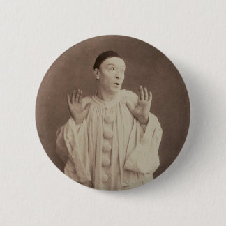 Vintage Pierrot Clown 6 Cm Round Badge