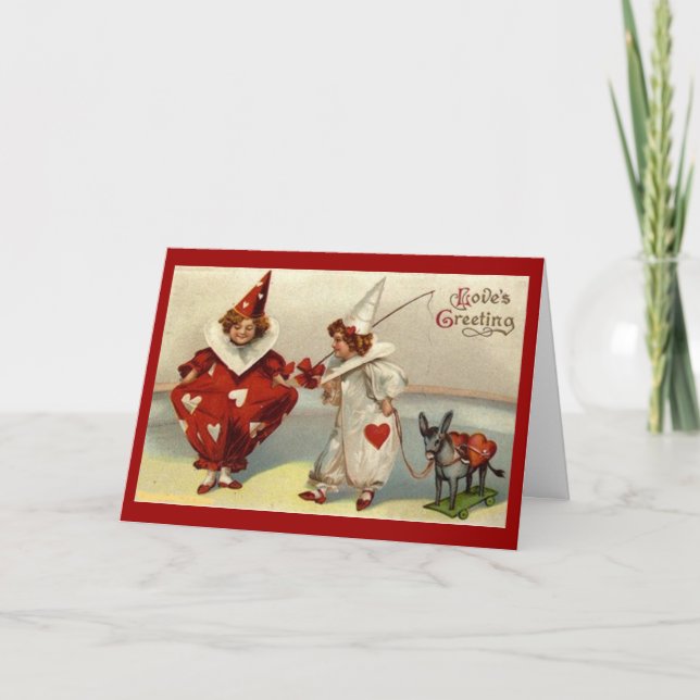 Vintage Pierrots Valentine Card (Front)