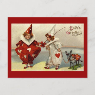 Vintage Pierrots Valentine Postcard