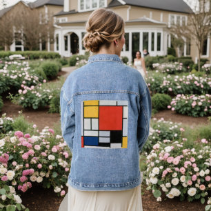 Vintage Piet Mondrian Composition, retro Denim Jacket
