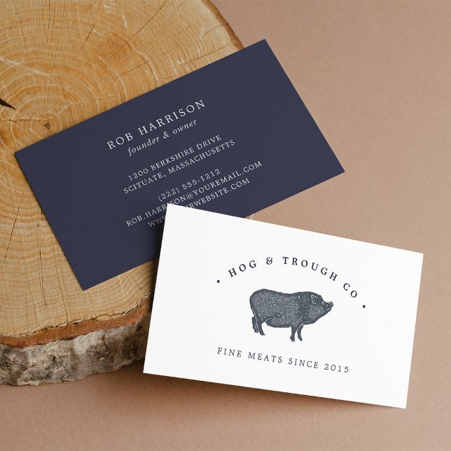 Vintage Pig Business Card (Creator Uploaded)