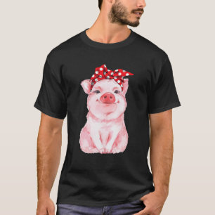 Vintage Pig Cute Bandanna T-Shirt