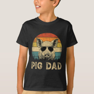 Vintage Pig Dad Pig Lovers Daddy Father&#; s Day T-Shirt