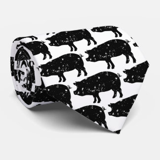 Vintage pig pork meat neck tie for butcher or chef