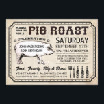Vintage Pig Roast Invitations (Ticket Style)<br><div class="desc">Vintage pig roast invitations. Rustic country vibe. Easy to customise. Available in different styles and colours.</div>