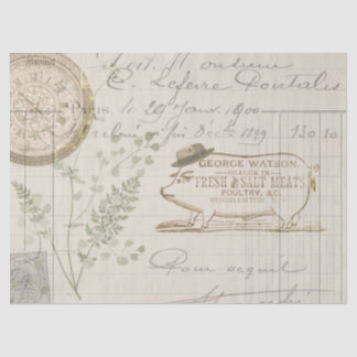 Vintage Pig Sign Farmhouse Tissue Paper