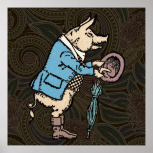 Vintage Pig Wearing Jacket Poster
