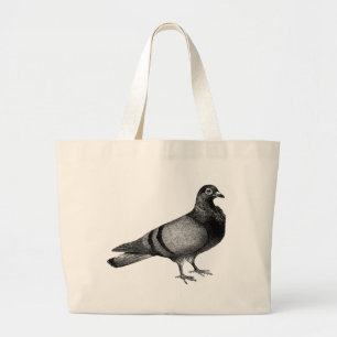 Vintage Pigeon gifts Large Tote Bag
