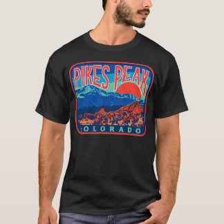 Vintage Pikes Peak Colorado Retro Style Mountains T-Shirt