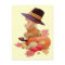 Vintage Pilgrim Boy Praying on Pumpkin