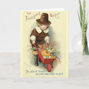 Vintage Pilgrim Thanksgiving Greeting Card