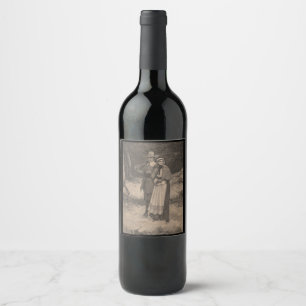 Vintage Pilgrim Thanksgiving Wine Bottle Labels