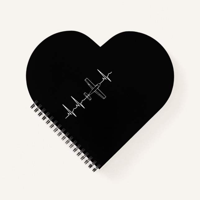 Vintage Pilot Flying Sky Heart Gift Notebook (Front)