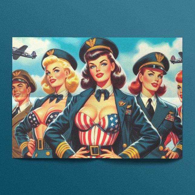 Vintage Pilot Pin-up Tissue Paper (Creator Uploaded)