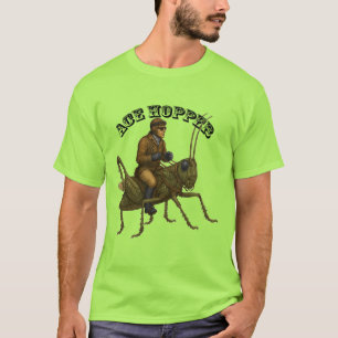 Vintage Pilot Riding a Giant Grasshopper URM T-Shirt