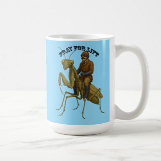 Vintage Pilot Riding a Giant Praying Mantis URM Coffee Mug
