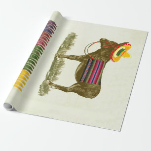 Vintage Pin the Tail on the Donkey Party Game Wrapping Paper