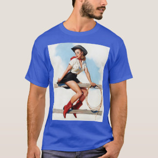 Vintage Pin Up Cowgirl 3 T-Shirt