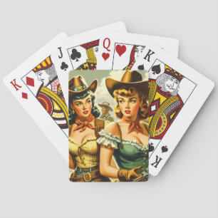 Vintage Pin-up Cowgirls Playing Cards