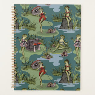 Vintage Pin-Up Girl Frogs Planner