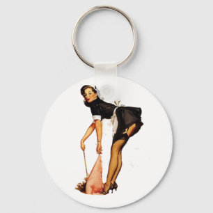 Vintage pin-up girl keychains