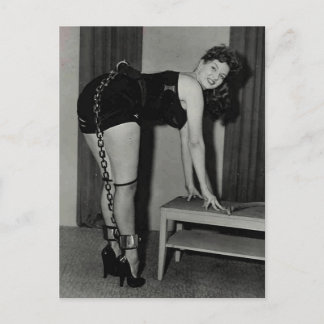 Vintage pin up girl photo postcard