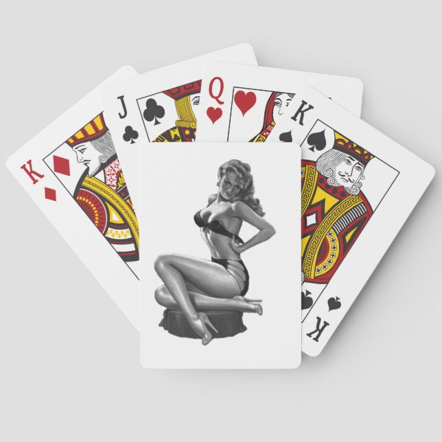 Vintage Pin-Up Girl Playing Cards (Back)