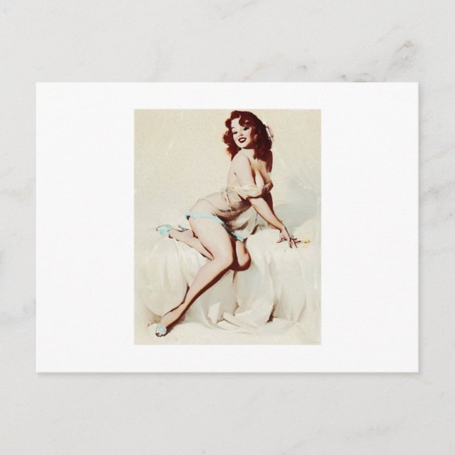 Vintage Pin-Up girl Postcard (Front)