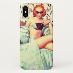 Vintage pin up girl retro southern belle redhead Case-Mate iPhone case