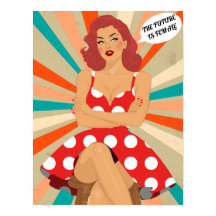 Vintage Pin Up Girl - The Future is Female Quote